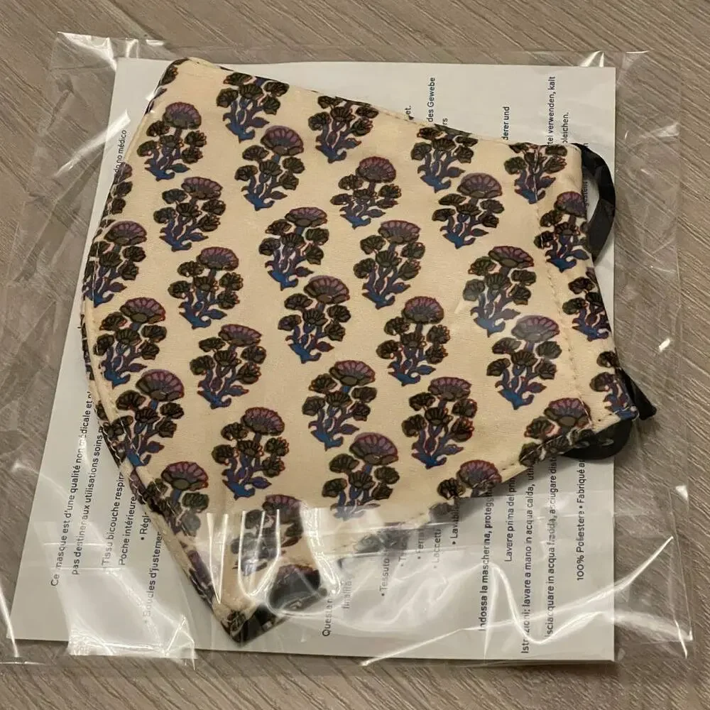 Tory Burch Printed Two Layer Adjustable Face Mask New Limited Print